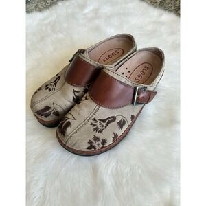 Klogs Austin Brown Suede Tapestry Buckle Clogs Shoes Womens Size 7M Pre-Owned